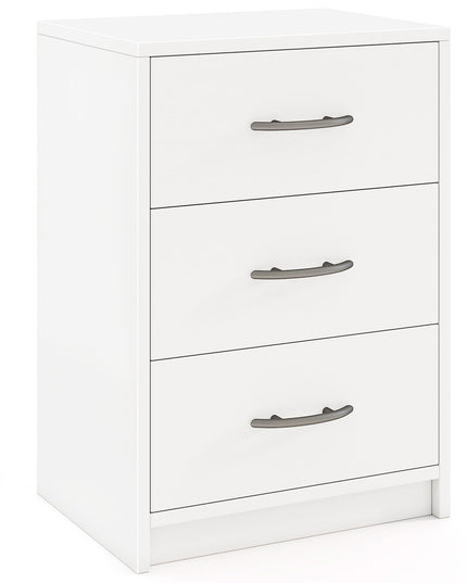 Giantex Nightstand with 3 Drawers, Modern Night Stand with Storage Drawers, White