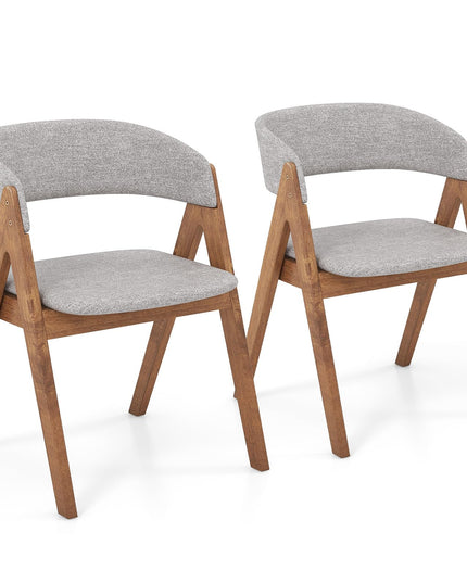 Giantex Wooden Dining Chairs, Modern Padded Kitchen Chairs w/Curved Backrest & Rubber Wood Frame