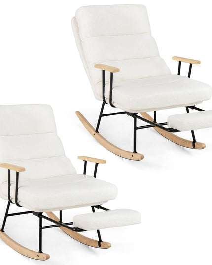 Giantex Rocking Chair Nursery Teddy Upholstered Rocker Chair