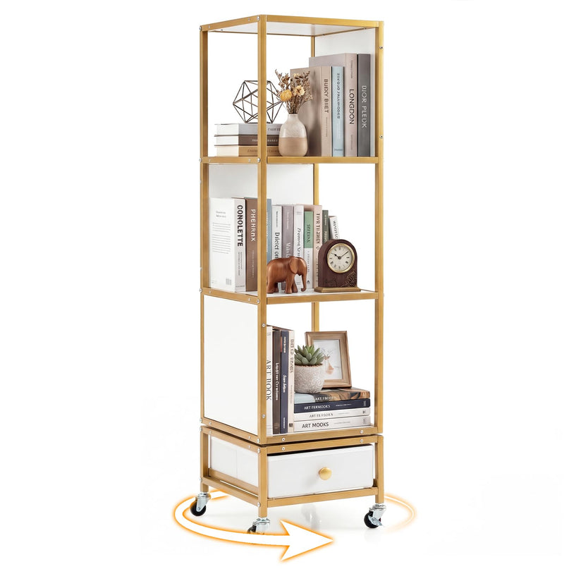 Giantex 360° Spinning Corner Book Shelf Tower