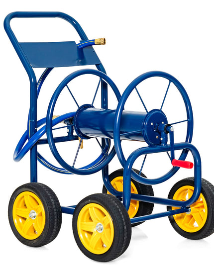 Dévidoir de tuyau d'arrosage Giantex - Chariot pour tuyau d'eau avec 4 roues et poignée antidérapante