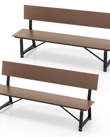 Giantex Outdoor Bench, 4-Person 72 Inches Garden Bench with Weatherproof HDPE Backrest & Seat