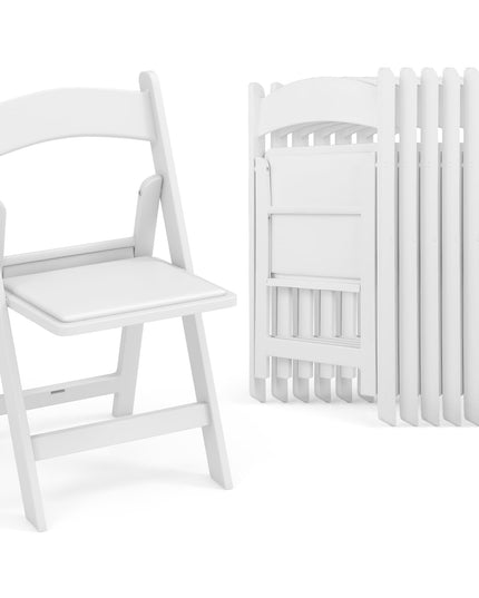 Giantex Folding Chairs with Padded Seat, All-Weather Resin Frame