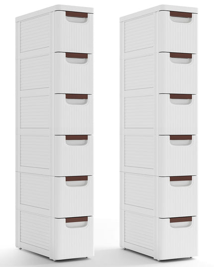 Giantex Storage Cart, Narrow Plastic Dresser, Rolling Organizer Cart for Office Classroom Bedroom
