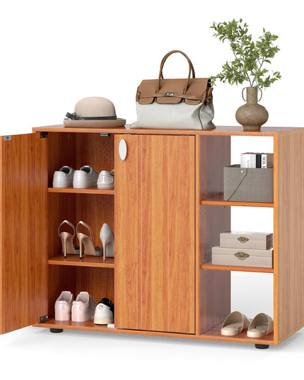 Giantex Wood Shoe Cabinet with Doors for Entryway