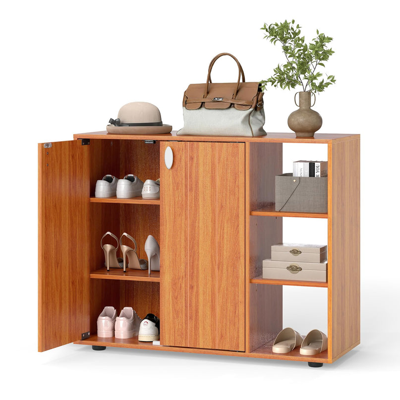 Giantex Wood Shoe Cabinet with Doors for Entryway