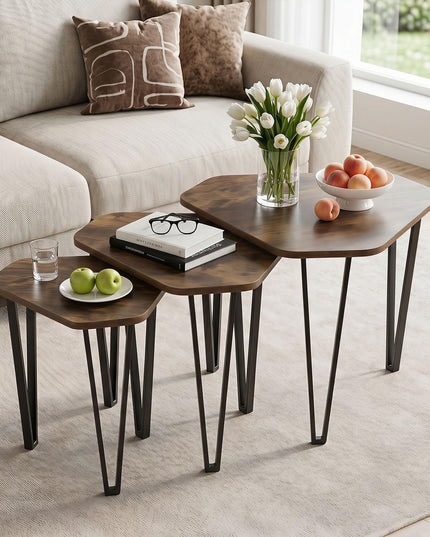Giantex Nesting Coffee Tables Set of 3 for Living Room & Apartment