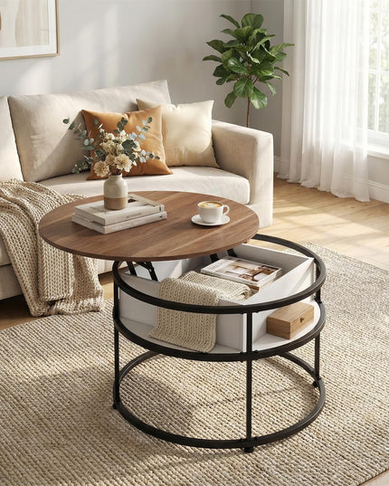 Giantex 31.5" Round Lift Top Coffee Table Farmhouse Center Table