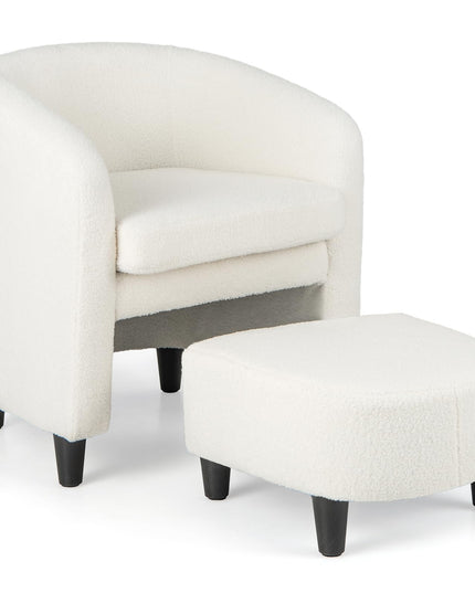 Giantex Modern Mid Century Accent Chair with Ottoman