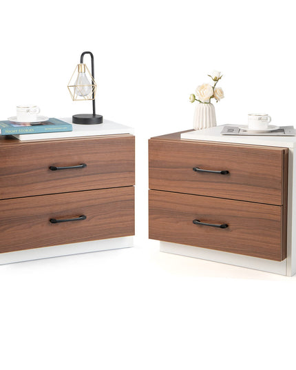 Giantex Modern Nightstand Set of 2 with 2 Drawers