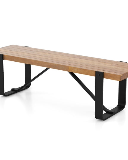 Giantex Dining Bench, 60 Inch Entryway Shoe Rack Bench, Long Kitchen Bench with Metal Frame