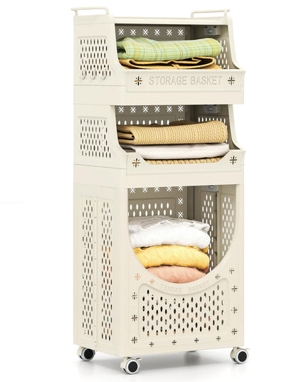 Giantex 4 Tier Rolling Laundry Cart with Wheels