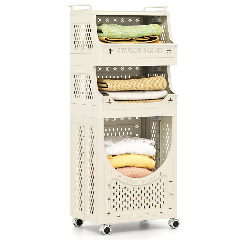 Giantex 4 Tier Rolling Laundry Cart with Wheels