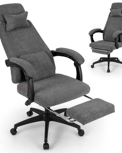Giantex Reclining Office Chair with Padded Linkage Armrests