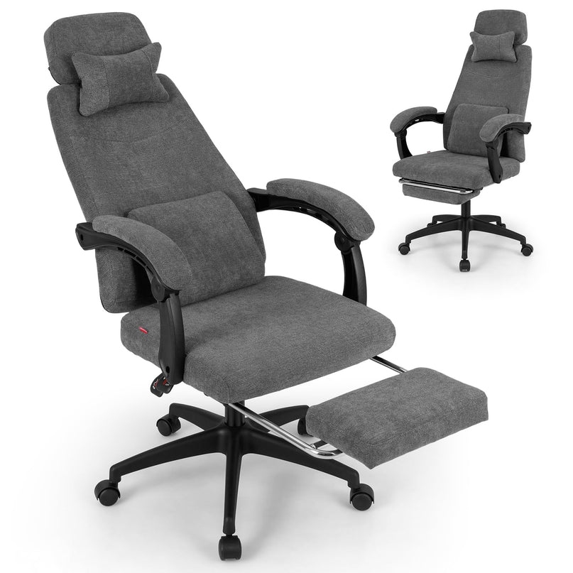 Giantex Reclining Office Chair with Padded Linkage Armrests