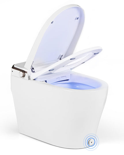 Giantex Smart Toilet with Bidet Built In, Bidet Toilet with Heat, Dryer, Night Light, Auto Open/Close