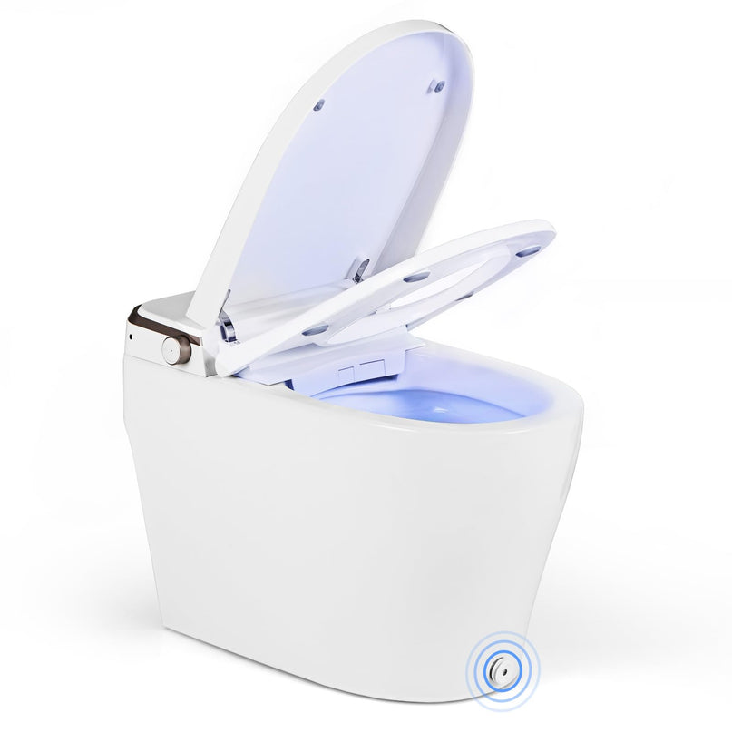 Giantex Smart Toilet with Bidet Built In, Bidet Toilet with Heat, Dryer, Night Light, Auto Open/Close