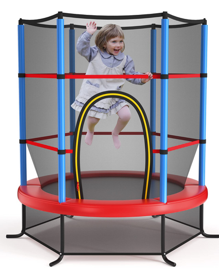 55" Kids Trampoline with Safety Enclosure Net - Giantex
