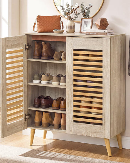 Giantex Shoe Cabinet with 2 Louvered Doors for Entryway