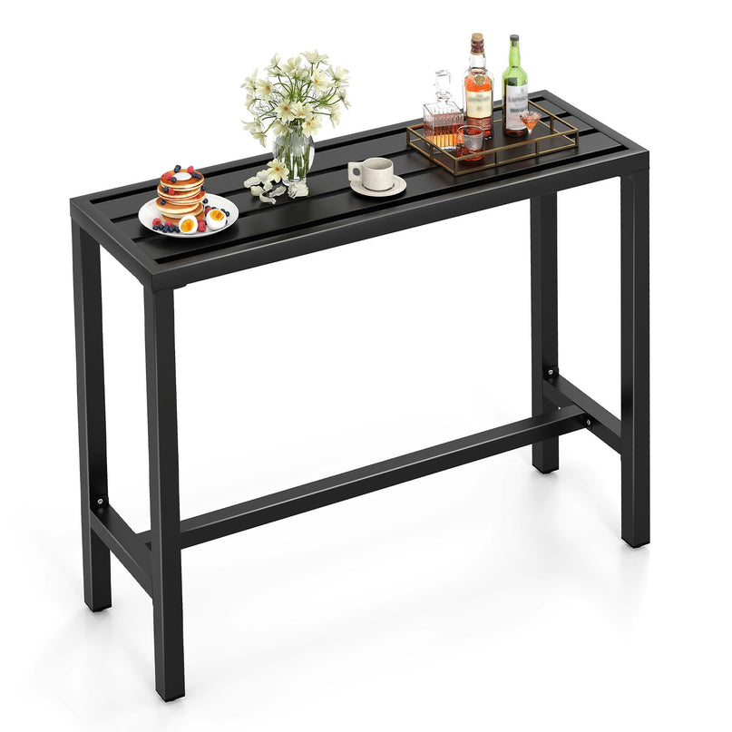 Giantex Outdoor Rectangle Bar Table with Counter Height