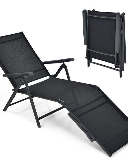 Outdoor Sunbathing Chair W/ 5-Position Backrest | Patio Lounge Chair