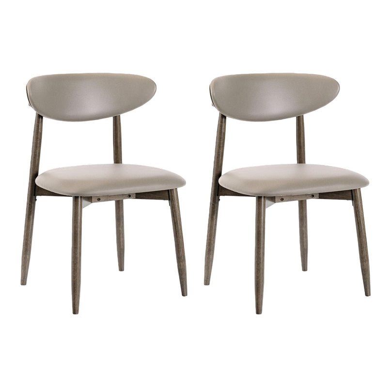 Giantex Wooden Dining Chairs Set of 2/4 with Faux Leather Covered Seat