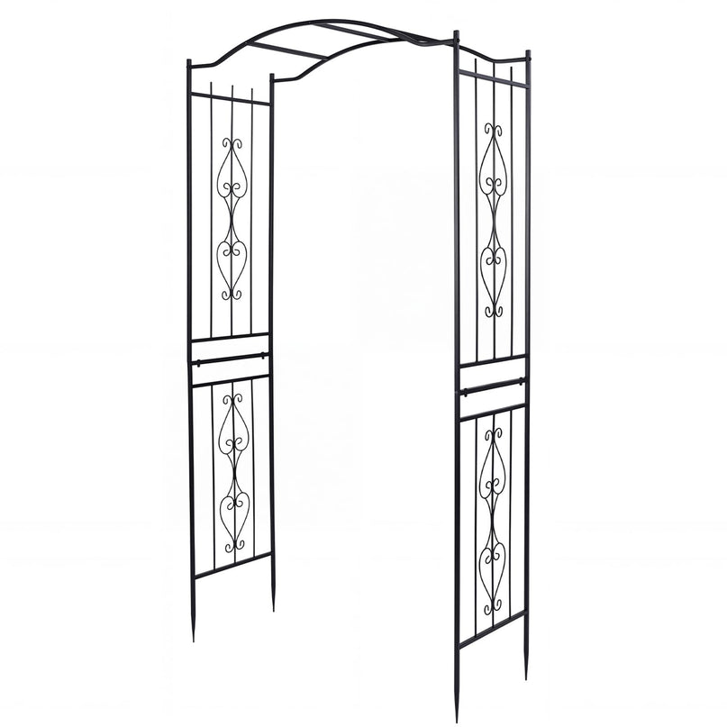 Giantex Metal Garden Arbor | 7.5 FT Heavy Duty Arch Trellis for Climbing Plants