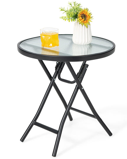 Giantex Folding Side Table, Square Small Patio Table