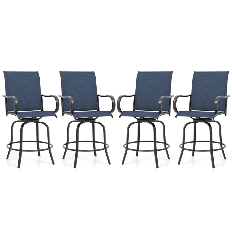Giantex Swivel Outdoor Bar Stools, All-Weather Bar Height Patio Chairs