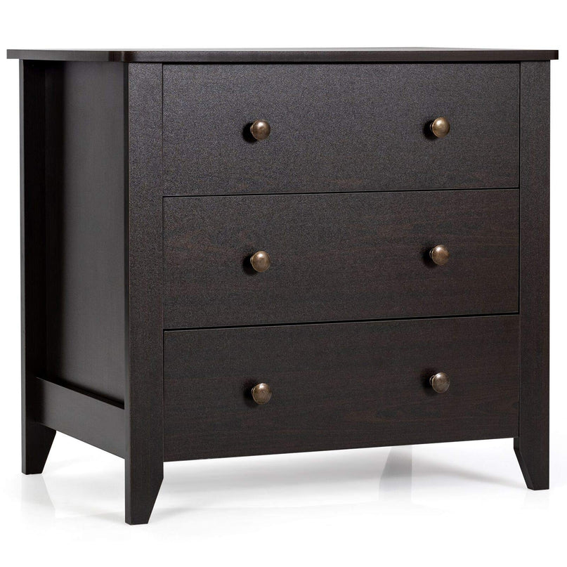 Giantex Modern Simple Dresser 3-Drawers Chest with Solid Curved Legs