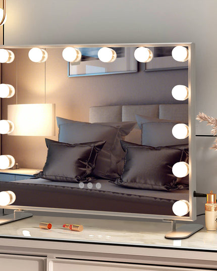 CHARMAID Vanity Mirror with Lights - 14 Dimmable LED Bulbs, 3 Lighting Colors, Touch Control