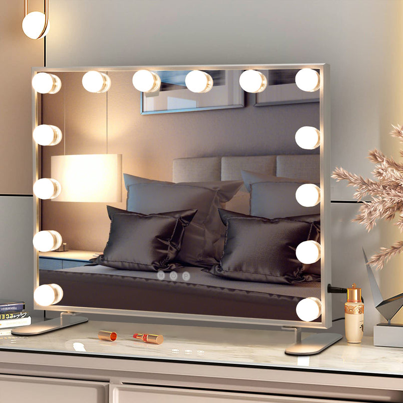 CHARMAID Vanity Mirror with Lights - 14 Dimmable LED Bulbs, 3 Lighting Colors, Touch Control