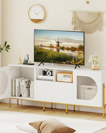 Giantex White TV Stand for TVs up to 70", Modern Entertainment Center