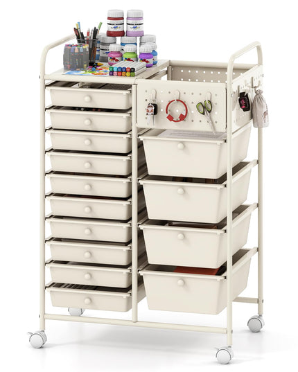 Giantex 14 Drawer Storage Cart Rolling Craft Cart