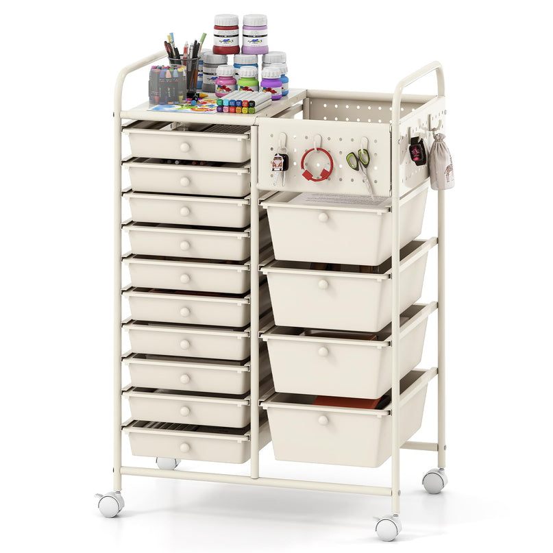 Giantex 14 Drawer Storage Cart Rolling Craft Cart
