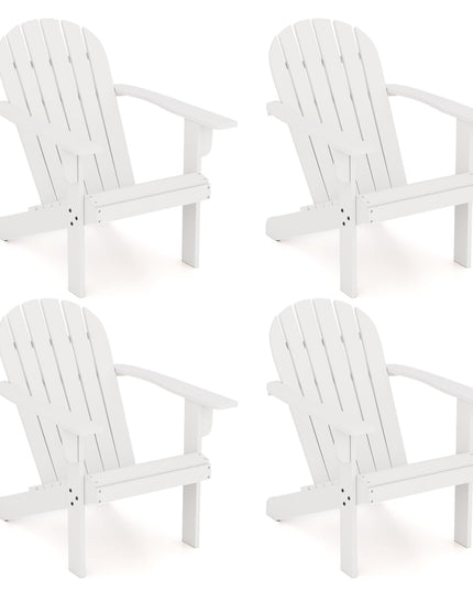 Giantex Acacia Wood Adirondack Chair Set of 1/2/4, Outdoor Fire Pit Chair with 105° Inclined Seat