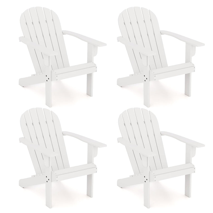 Giantex Acacia Wood Adirondack Chair Set of 1/2/4, Outdoor Fire Pit Chair with 105° Inclined Seat