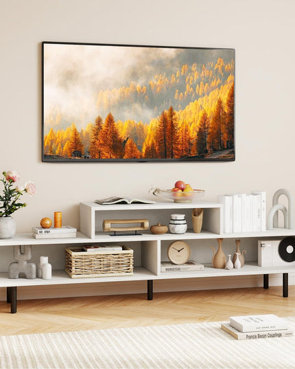 Meuble TV Giantex 3 cases pour téléviseurs jusqu'à 70 pouces, meuble de divertissement avec compartiments de rangement ouverts