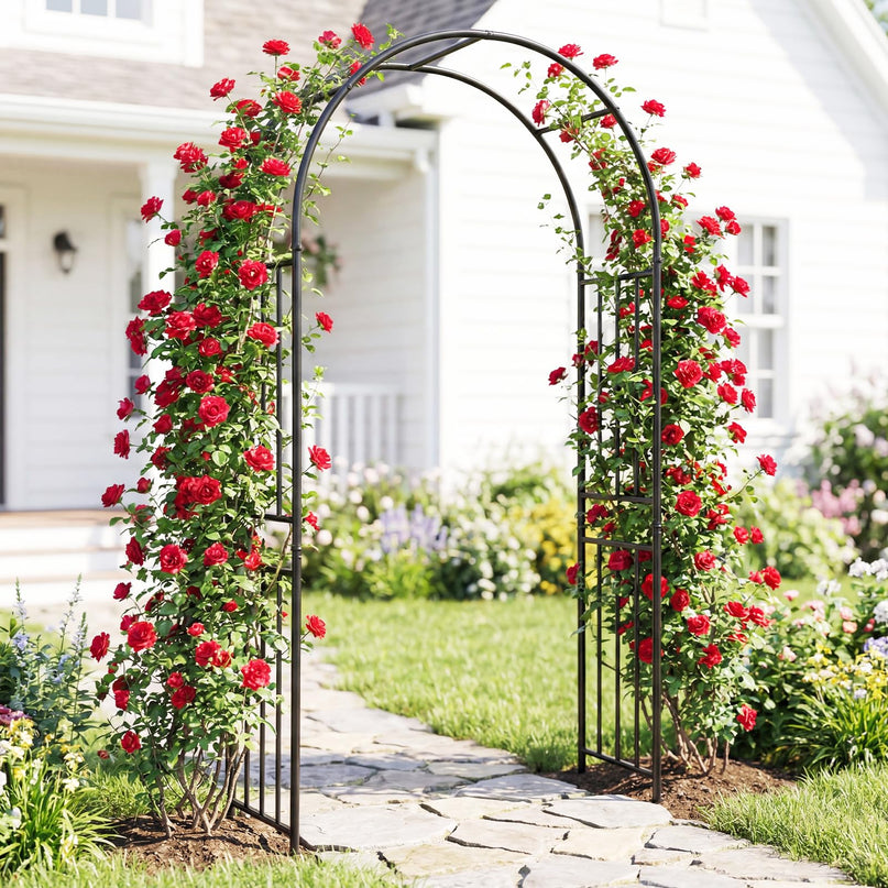 Giantex 86'' Garden Arch Outdoor Metal Arbor Trellis