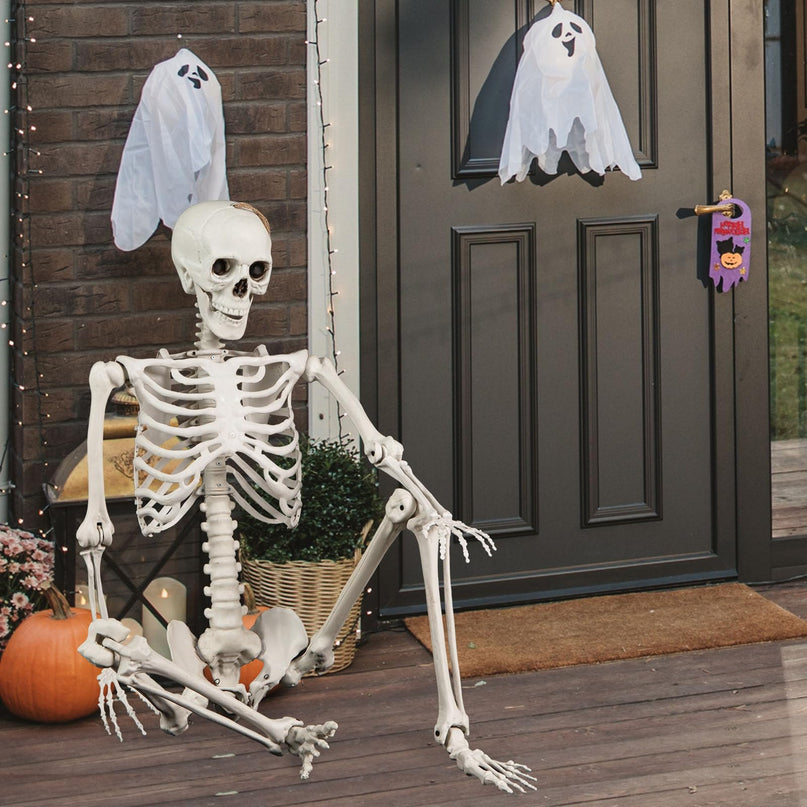 Giantex 5.4 FT Halloween Life Size Skeleton with Movable Joints