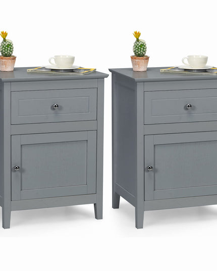 Wooden End Table W/Shelf - Giantex