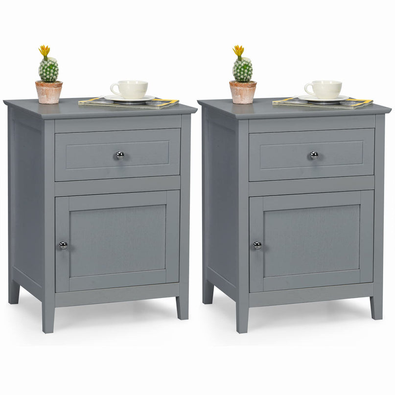 Wooden End Table W/Shelf - Giantex