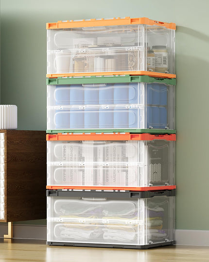 Folding Organizer Cube with Double Doors for Home Office Closet, 4 Packs