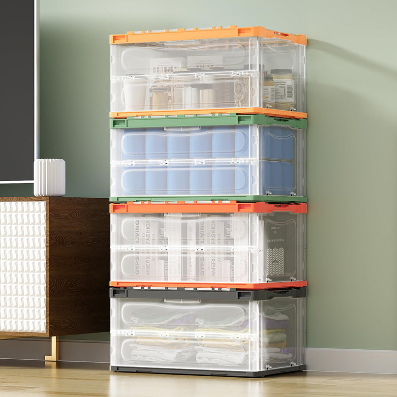 Folding Organizer Cube with Double Doors for Home Office Closet, 4 Packs