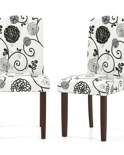 Giantex Tufted Dining Chairs Set of 2/4 Upholstered Kitchen Chair（18" x 22.5" x 37"）