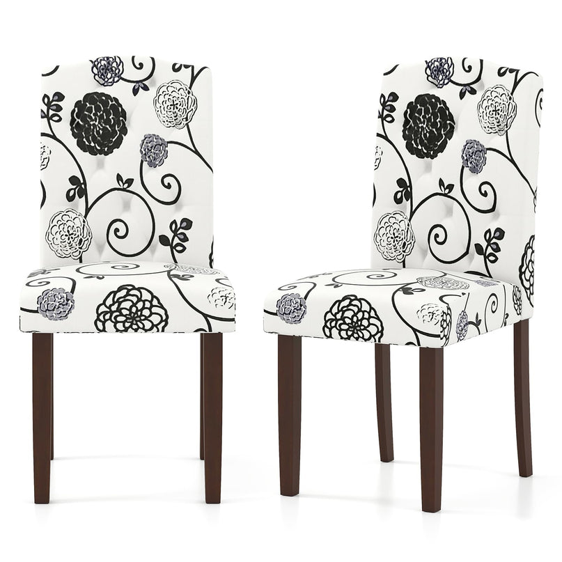 Giantex Tufted Dining Chairs Set of 2/4 Upholstered Kitchen Chair（18" x 22.5" x 37"）