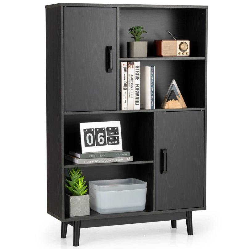 Giantex Storage Cabinet with Legs 4-Tier Bookshelf for Books & Photos