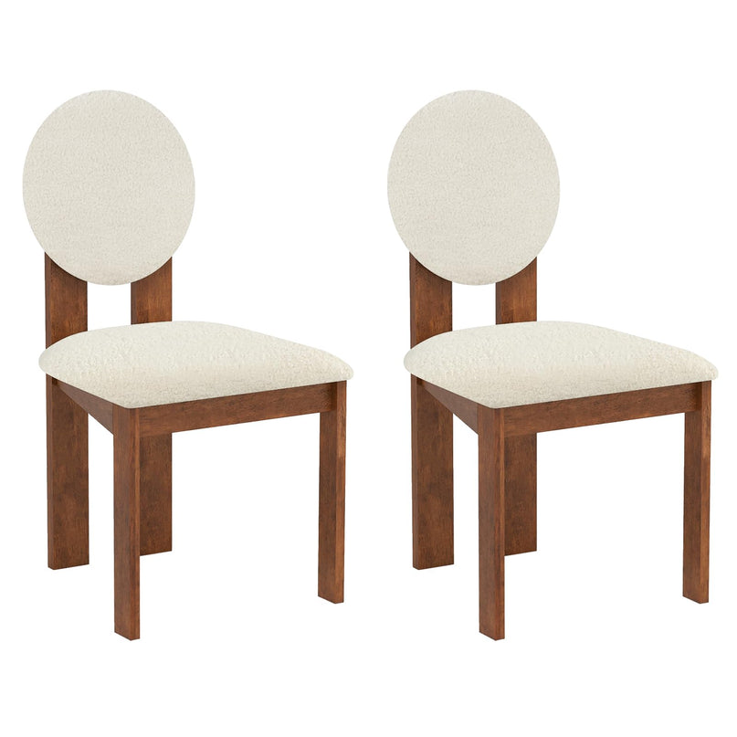 Giantex Sherpa Dining Chairs Set of 2/4 w/Rubber Wood Legs