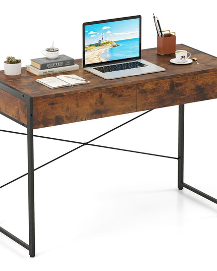 Giantex 44 Inch Home Office Desk with Anti-Toppling Device & Metal Frame