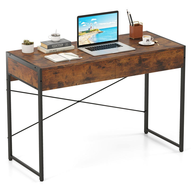 Giantex 44 Inch Home Office Desk with Anti-Toppling Device & Metal Frame